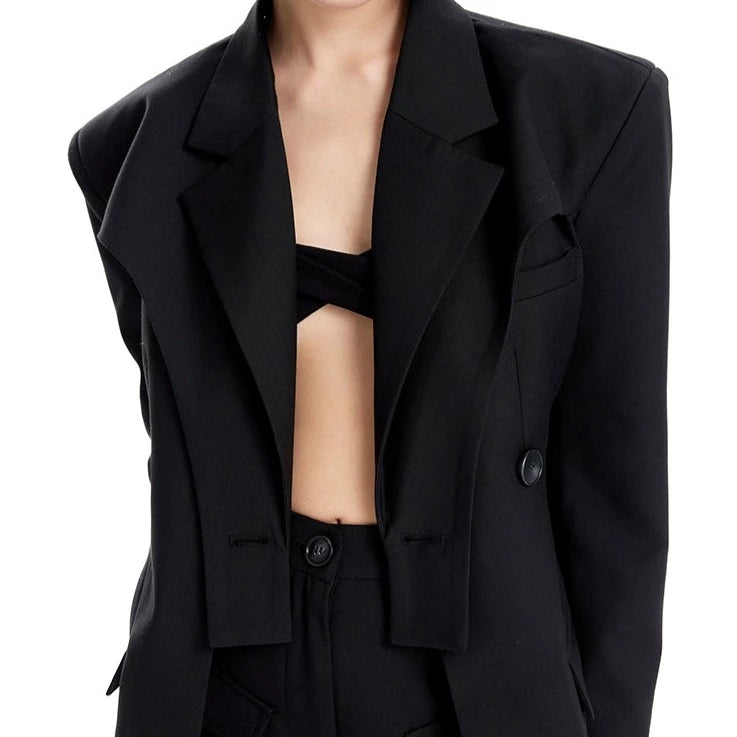 Eyes - Cross Collar Blazer