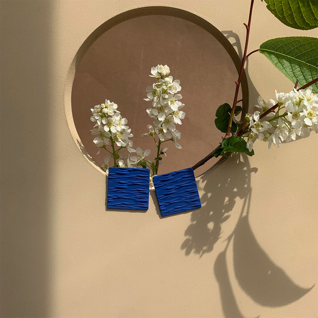 AD - KBlue Square Earrings