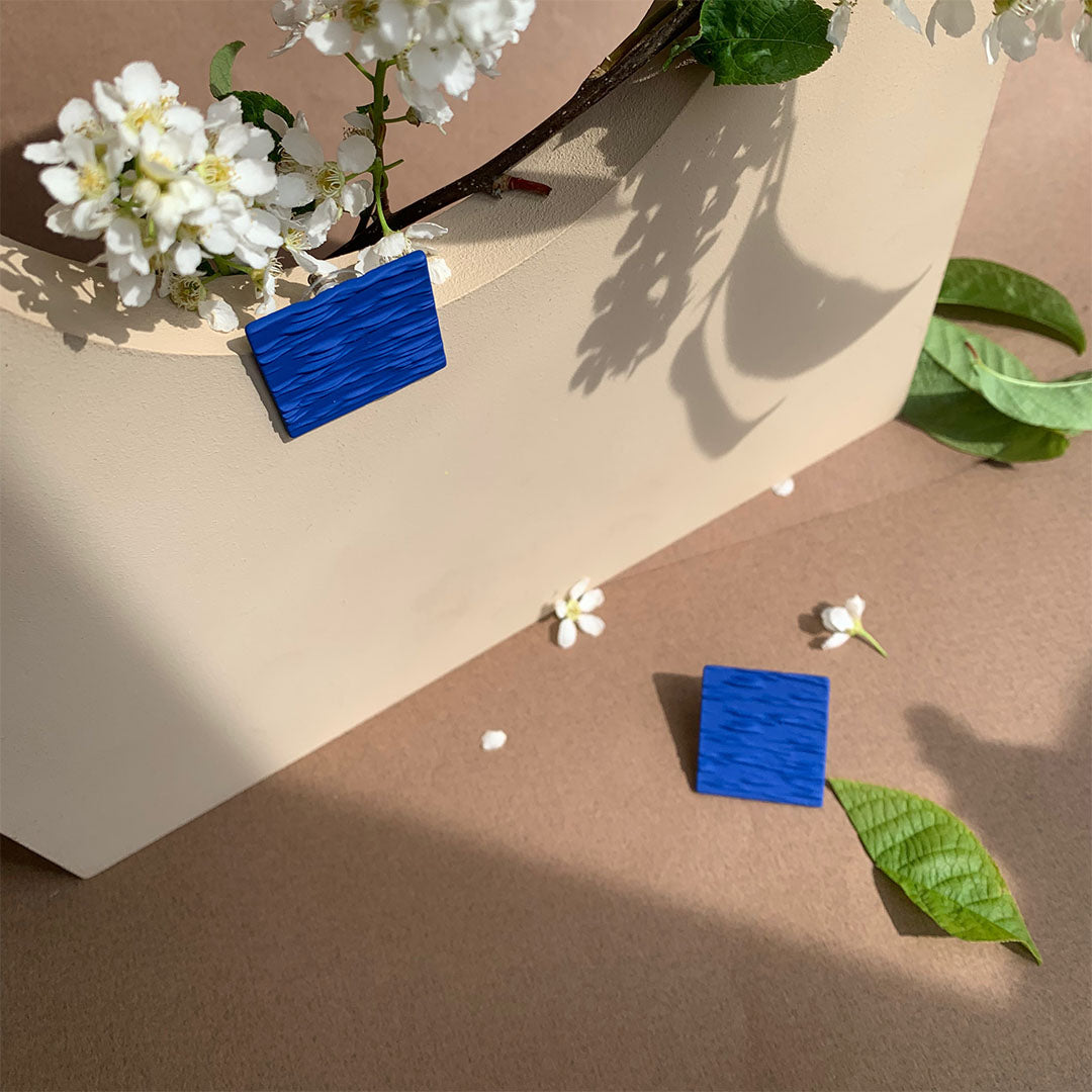 AD - KBlue Square Earrings