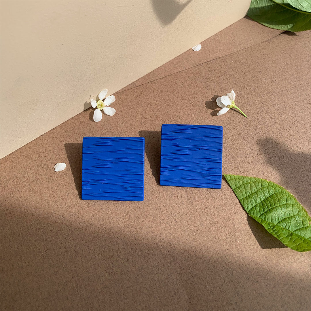 AD - KBlue Square Earrings