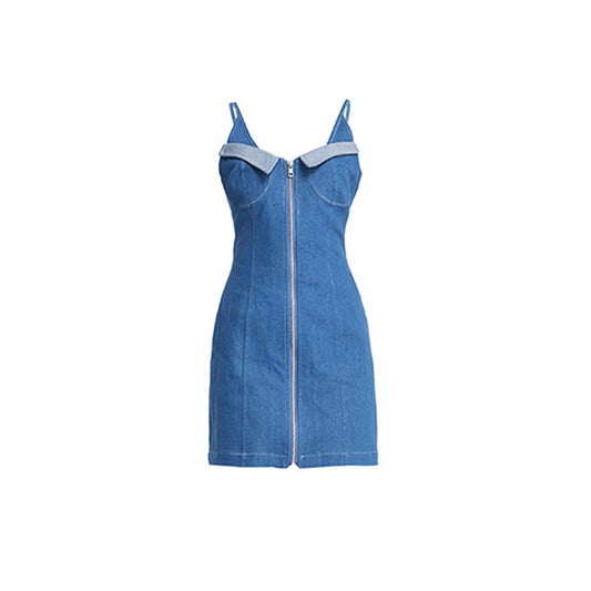 Eyes - Denim Zip Dress